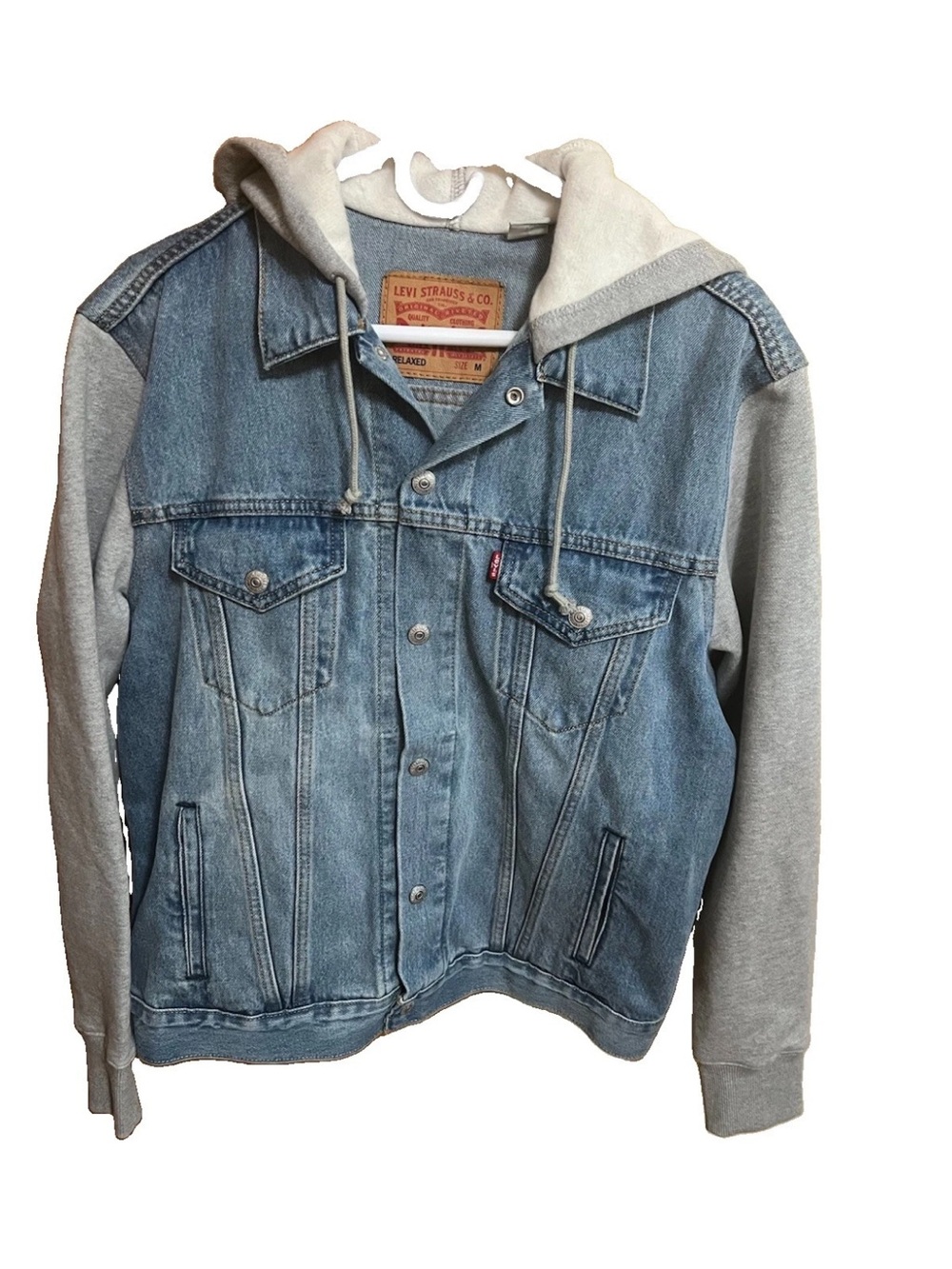 Levi’s A0632-0000 Men M Hybrid Hoodie Trucker Jacket Relaxed Fit Denim NWOT